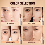 4Pcs Full Coverage Concealer: Waterproof Matte Dark Circle Corrector